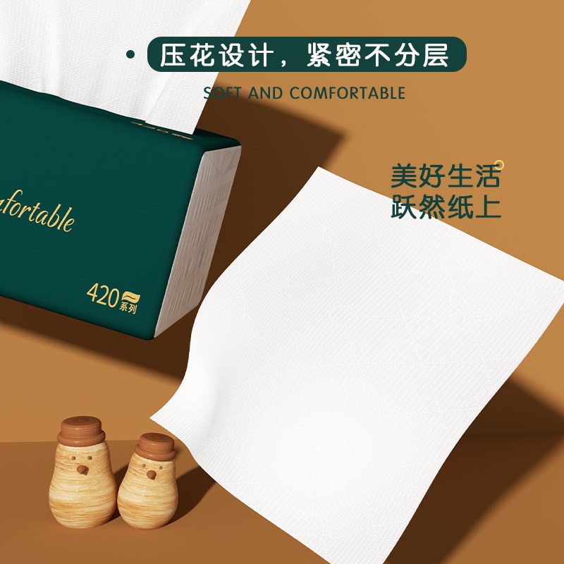 Facial Tissue Napkin Paper 4 Ply Scentless 60 Count 10Packs