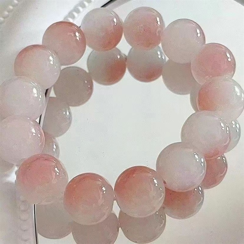 盘玩手串冰透玻璃珠可以盘的手链仿菩提子绕指柔渐变学生盘玩手持