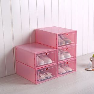 极速3PCS Transparent plastic shoe box dustproof Shoes cabine