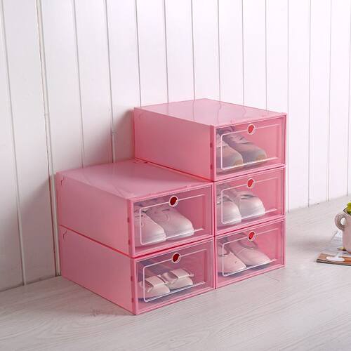 极速3PCS Transparent plastic shoe box dustproof Shoes cabine