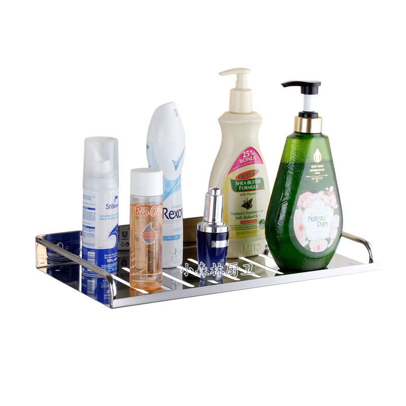 厨房墙上置物架墙壁1层不锈钢调料收纳架免打孔浴室洗澡间置物架