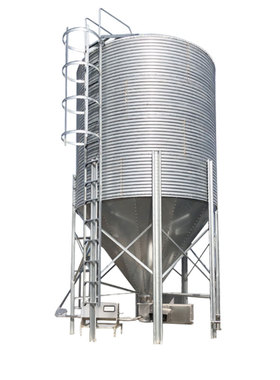 镀锌料塔养殖自动化喂料系统猪舍储存饲料料塔全套塞盘绞龙料线