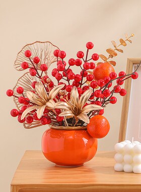 柿柿事事如意柿子摆件搬家客厅布置新年装饰玄关乔迁新居之喜礼品