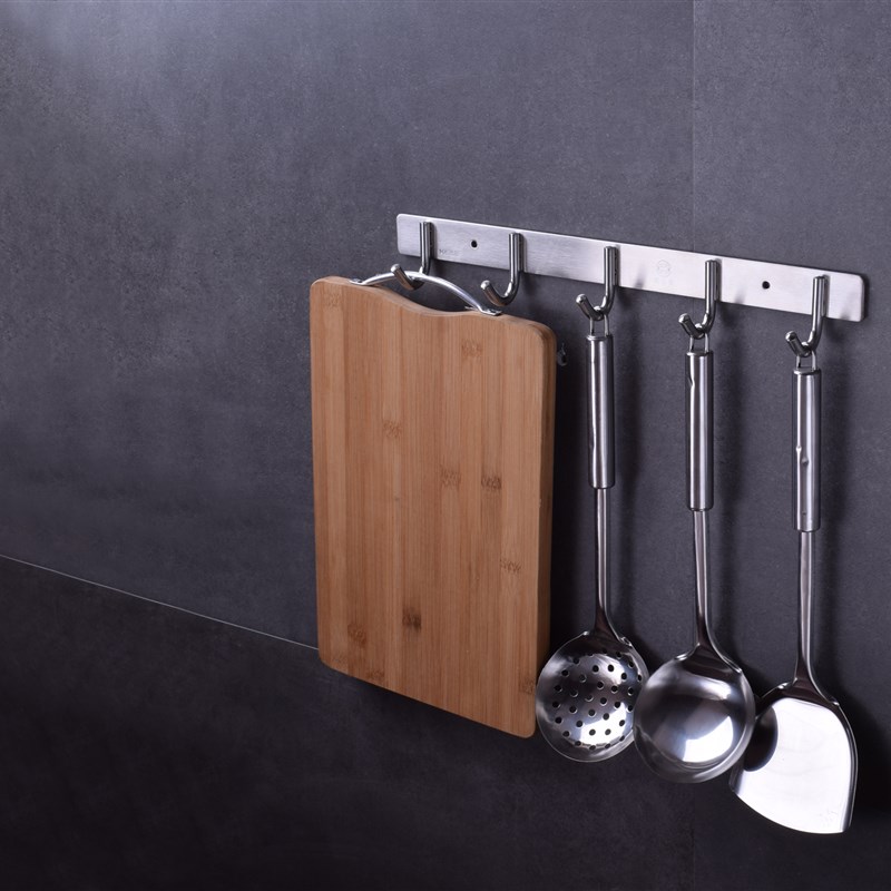 加厚304不锈钢挂钩一排长条挂衣柜服帽毛巾浴室卫生间排钩免打孔