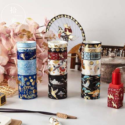 5 Pcsset Decorative Retro Divine Gold Washi Tape Set