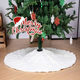 圣诞节室内小型麻布印花圣诞树裙树围垫子幼儿园活动场景布置道具