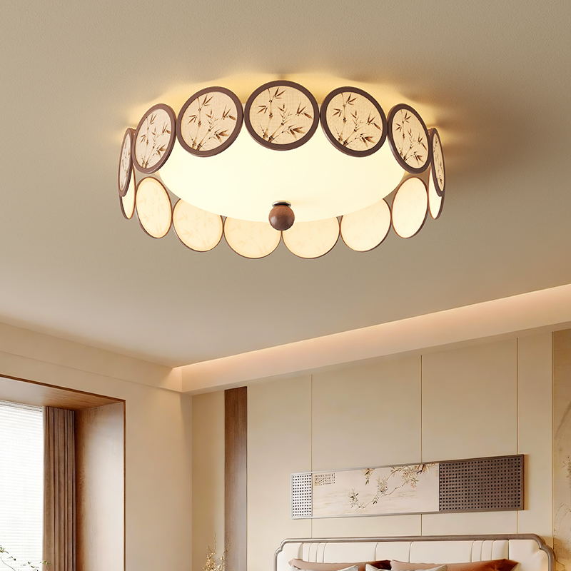 宋氏美学新中式竹叶圆形吸顶灯