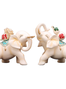 热销大象摆件一对新家家居饰品创意招财客厅装饰玄关电视柜酒柜装