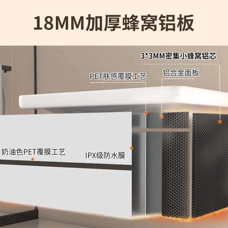 热销加厚蜂窝铝浴室柜组合卫生间小户型陶瓷一体洗手盆柜洗漱台洗