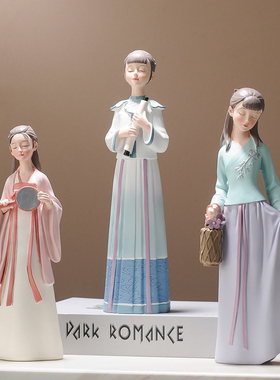 热销国风中式古装女孩小摆件人物家居装饰品客厅电视柜桌面送女生