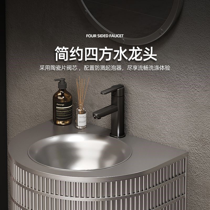 热销工业风铁艺洗手盆油桶立柱盆商用洗漱台酒吧厕所落地一体洗手