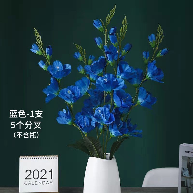 热销装饰花仿真花落地花艺花卉客厅餐桌塑料剑兰干花兰花绢花假花