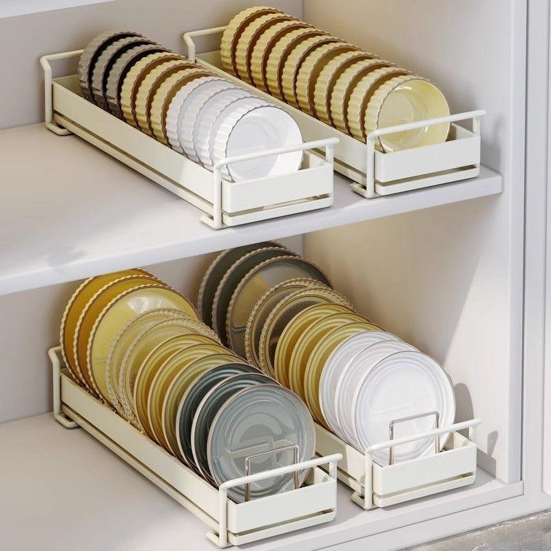 不锈钢厨房柜抽屉内置碗架抽拉碗碟架橱柜拉篮碗篮碗盘收纳沥水架