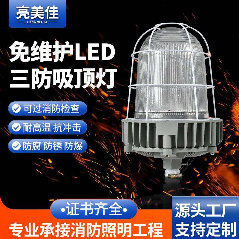 led防爆灯仓库厂房隔爆型100w加油站厨房吸顶工业照明灯IP66防护