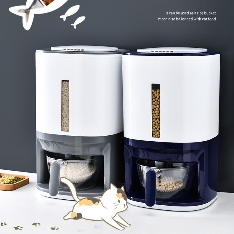 家用按压计量米桶10斤装大米杂粮桶密封桶防虫防潮厨房自动出米桶