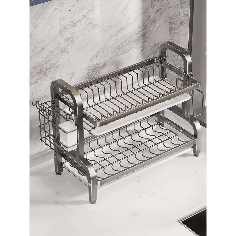 不锈钢厨房置物架碗盘碗碟收纳架多功能碗筷碗柜放碗架沥水收纳架