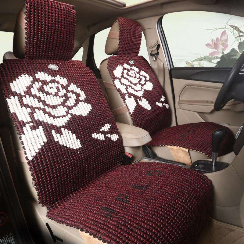 LYZD彩麻牡丹花系列手编汽车坐垫 新款冰丝座垫座套内饰用品