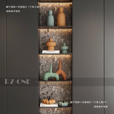 摆饰客厅家居套装陶瓷工艺品感玻璃柜酒柜装饰品摆件轻奢