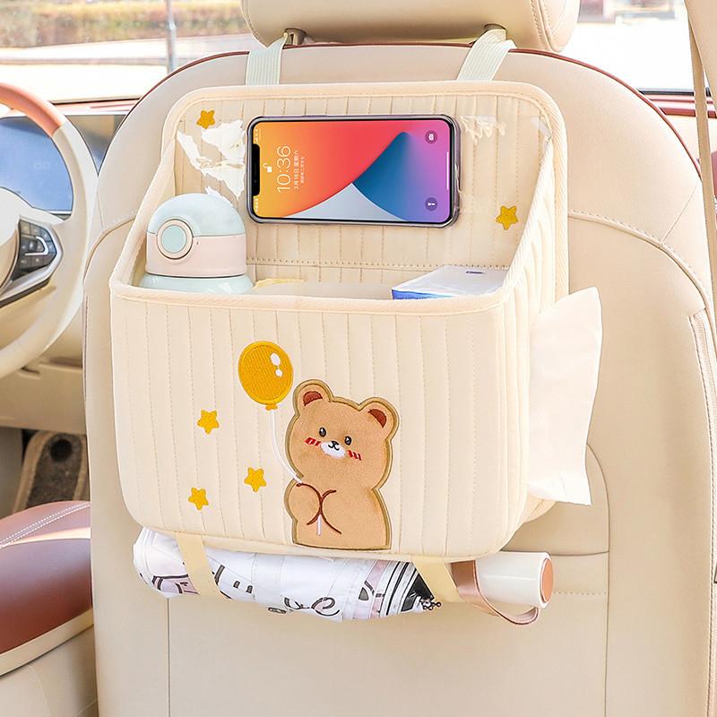 L1W车载收纳袋多功能汽车座椅后背置物袋后排挂式储物垃圾桶车用