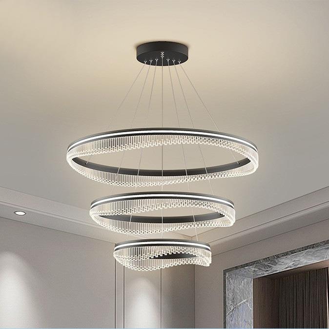 客厅吊灯全光谱护眼现代简约大气创意主灯餐厅圆环感广东中山灯具