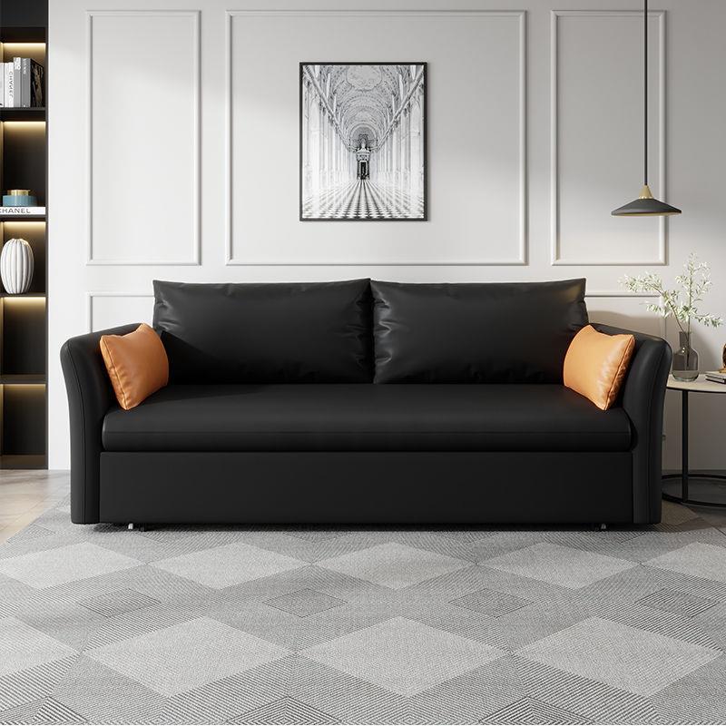 PU皮沙发床皮质沙发多功能折叠两用小户型客厅双人免洗好打理