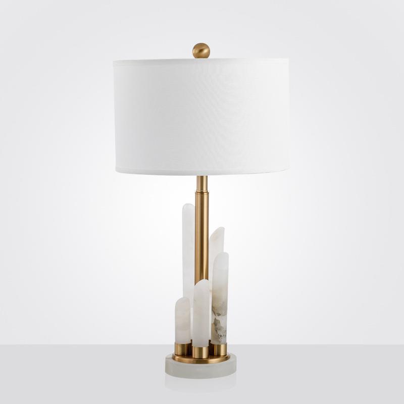 新中式简约现代云石柱台灯后现代大气设计师客厅主卧创意时尚台灯