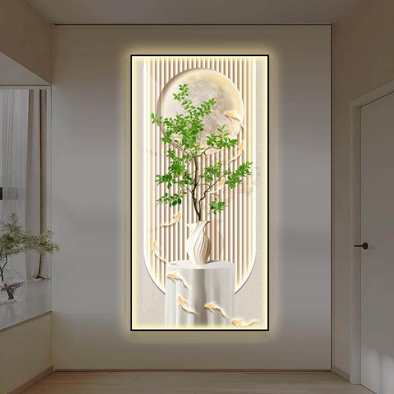 奶油风轻奢led灯入户玄关装饰画走廊过道挂画简约现代高级感壁画,电子元器件市场,集成电路（IC）,淘宝优惠券,粉丝福利购,淘宝优惠卷