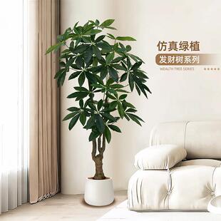 仿真发财树室内客厅落地绿植盆景高端轻奢大型仿生假植物装饰摆件