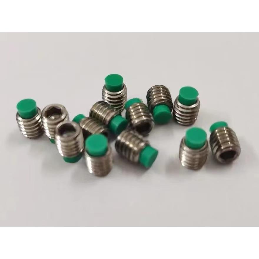304不锈钢M3装绿色ABS塑料垫胶头螺钉机米内六角止付螺丝紧定顶丝