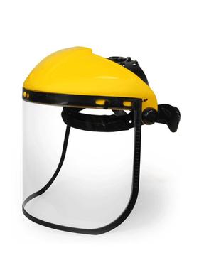 代尔塔101304防化防冲击面屏黄色半盔式头戴防护屏工业防护