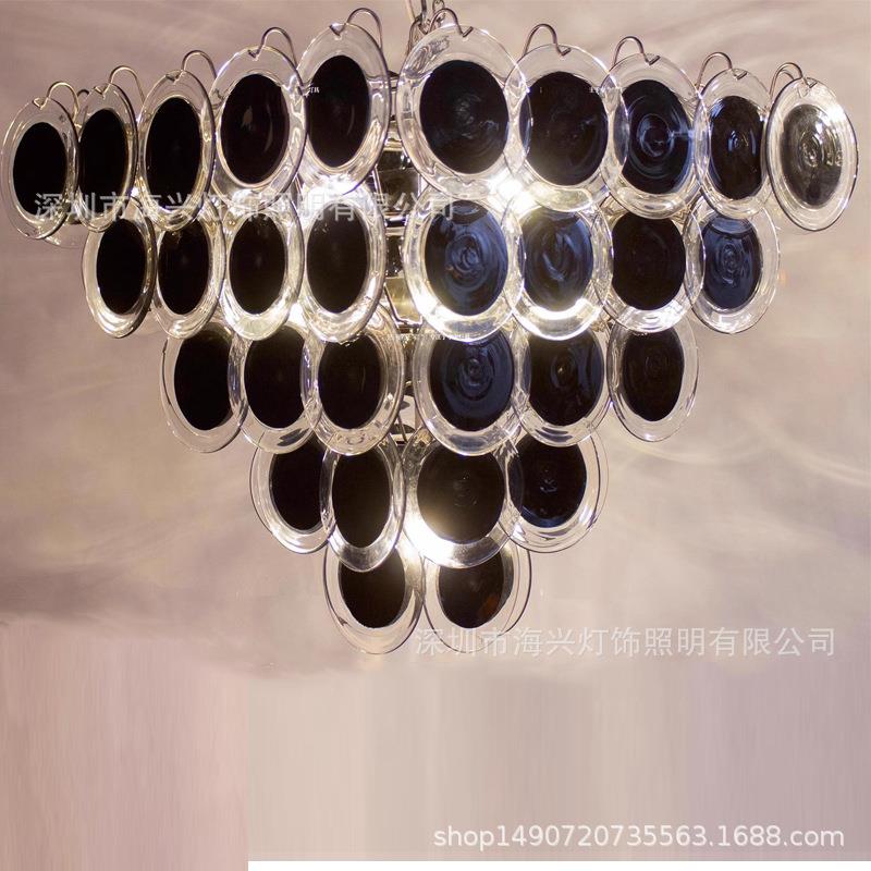 意式设计师玻璃吊灯酒店别墅客厅餐厅氛围感艺术造型圆形玻璃吊灯