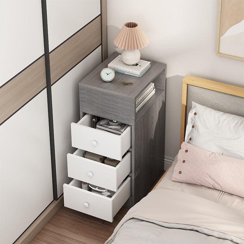 床头柜简约现代家用收纳柜简易卧室窄缝床边小柜子储物柜置物架子