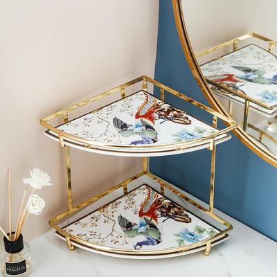 轻奢桌面梳化妆用品收纳盒架洗手脸洗漱台面置物架卫生间浴室厕所