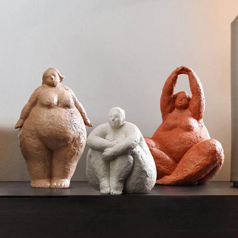 胖女人现代轻奢工艺品北欧书架酒柜玄关样板房装饰品雕塑艺术摆件,鲜花速递/花卉仿真/绿植园艺,割草机/草坪机,淘宝优惠券,粉丝福利购,淘宝优惠卷