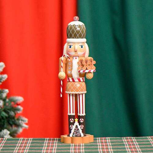 38cm木制15in姜饼人桌面摆件现货胡桃夹子工艺品彩绘士兵