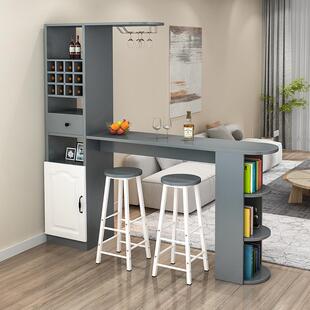 现代简约家用吧台桌隔断柜玄关酒柜一体桌靠墙高脚桌客厅长条桌