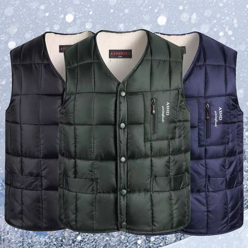 棉马甲男加绒加厚防寒保暖