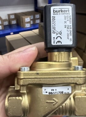 宝德burkert6281型电磁阀G3/4寸*常闭,00221850黄铜阀体,24VDC