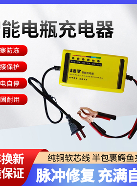 12V伏汽车小货车轿车摩托车电瓶充电机智能快速蓄电池通用充电器R