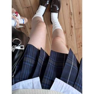 jk裙学院风 花千猪新品 星霜格裙蓝格 jk制服裙校供感 半身裙正品