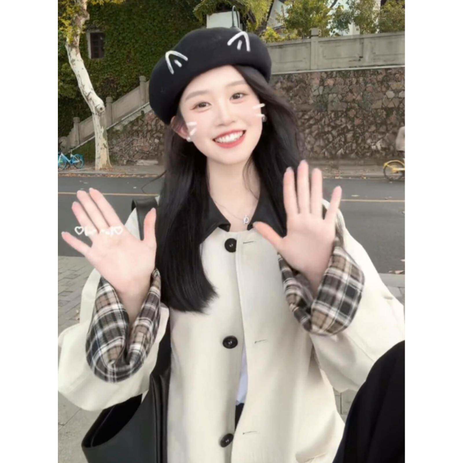 白色短款风衣外套女2025秋季新款小个子休闲高级感外套日系韩系