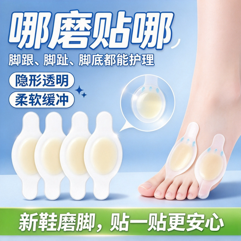 隐形水凝胶防磨脚后跟贴高跟鞋