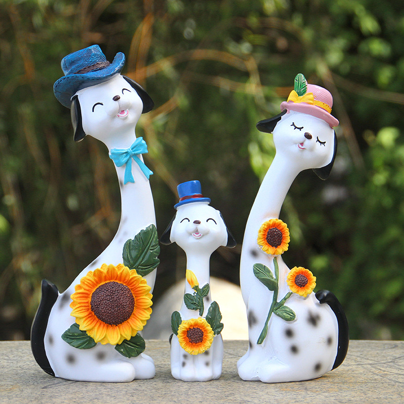 可爱动物模型工艺礼品大象斑马狗长颈鹿家居饰品创意礼品装饰摆件