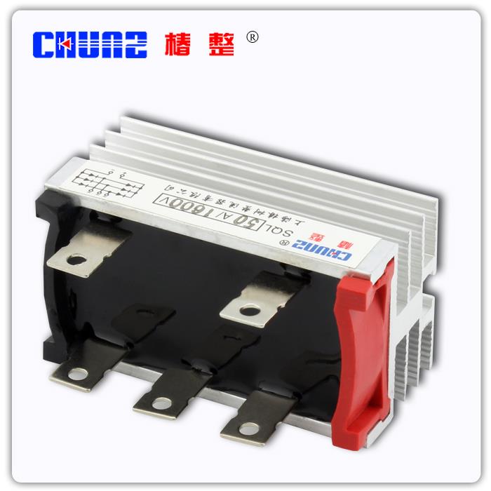 整 白SQL50A 1600V 三相整流桥 整流器桥式桥堆 带散热器大功率