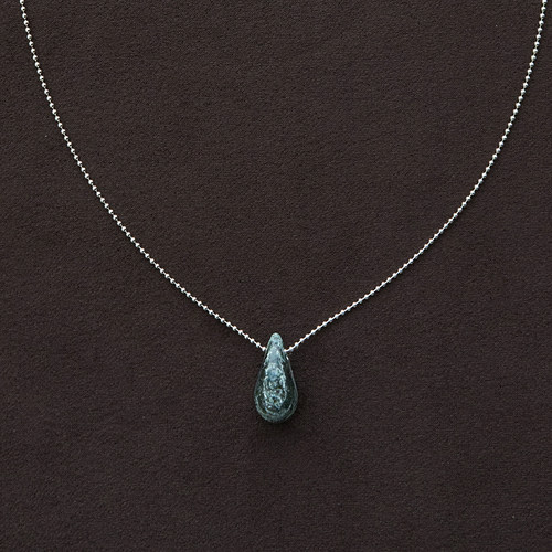 OLIO E ACETO油醋汁·纯银水滴项链 黑灰玛瑙银线石