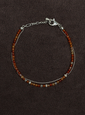 OLIO E ACETO油醋汁·纯银红花玛瑙双层手链 新年限定 礼物