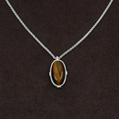 ACETO油醋汁·纯银光影吊坠项链 OLIO 虎眼石古铜辉石