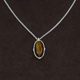 OLIO E ACETO油醋汁·纯银光影吊坠项链 虎眼石古铜辉石