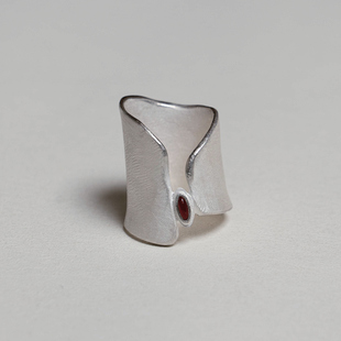 OLIO E ACETO油醋汁·纯银宽戒指 黑红玛瑙 新年礼物