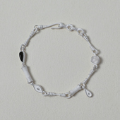 OLIO ACETO纯银螺纹拼接手链